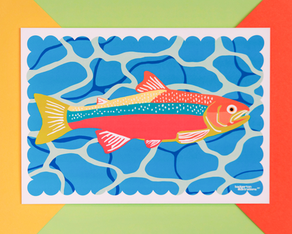 Finley the Rainbow Trout Print