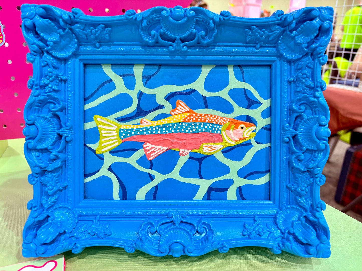 Finley the Rainbow Trout Original Framed Art