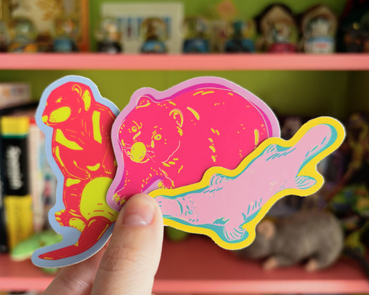 Finley the Rainbow Trout Matte Vinyl Sticker