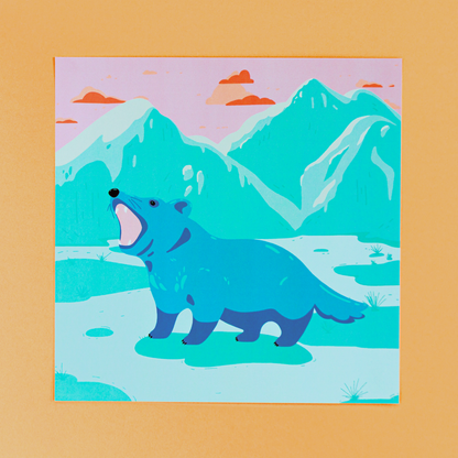 Theodore the Tassie Devil Square Print