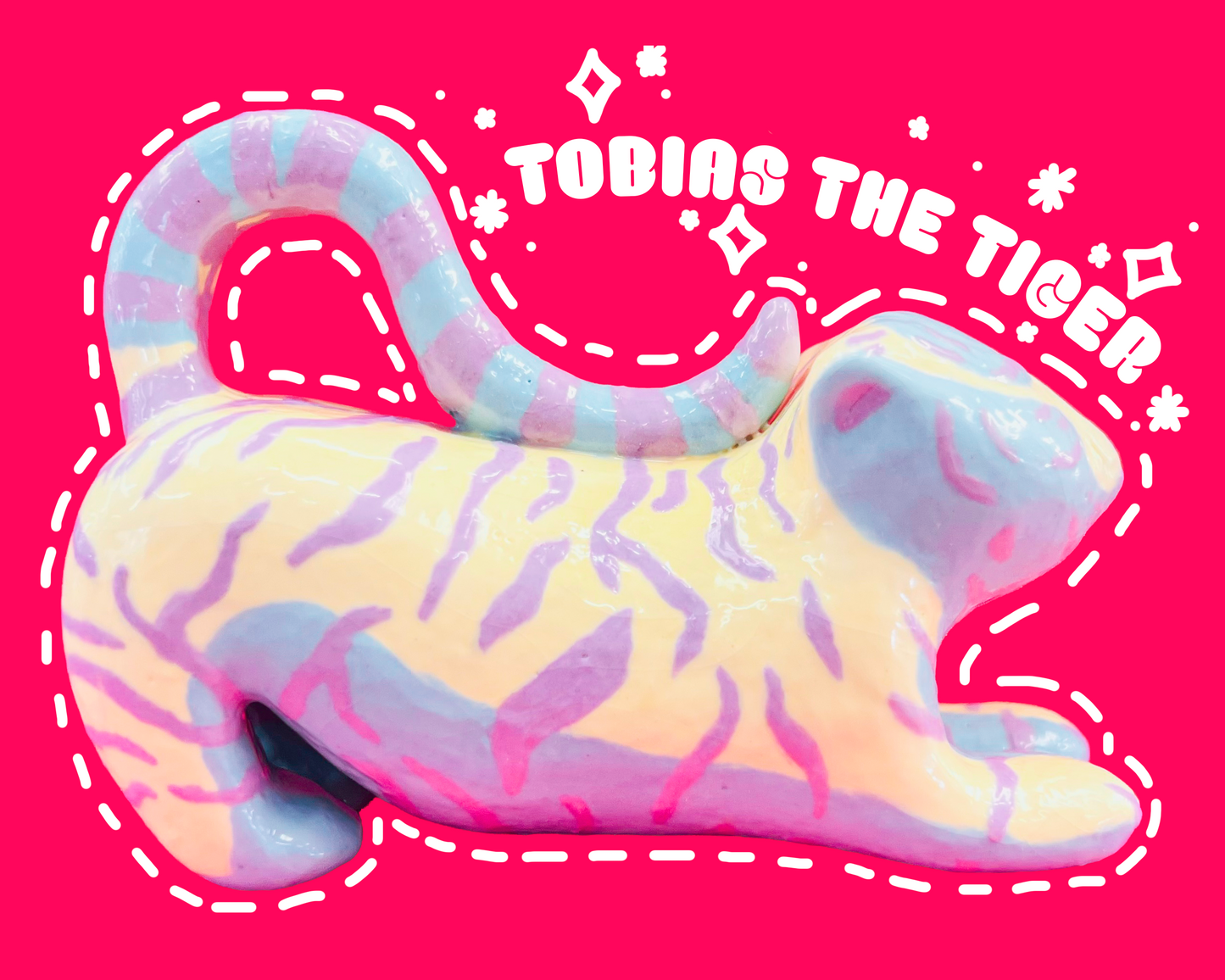 Tobias the Tiger Ceramic Sculpture
