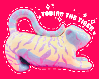 Tobias the Tiger Ceramic Sculpture