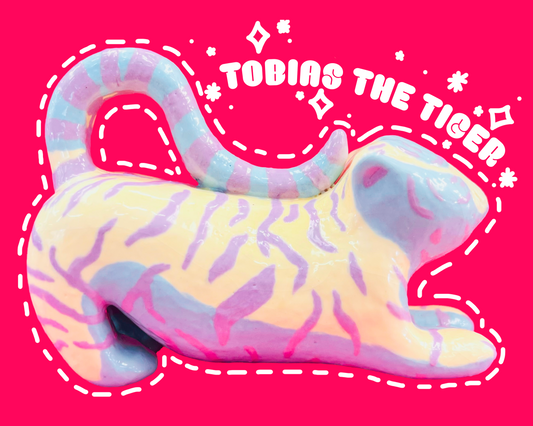 Tobias the Tiger Ceramic Sculpture